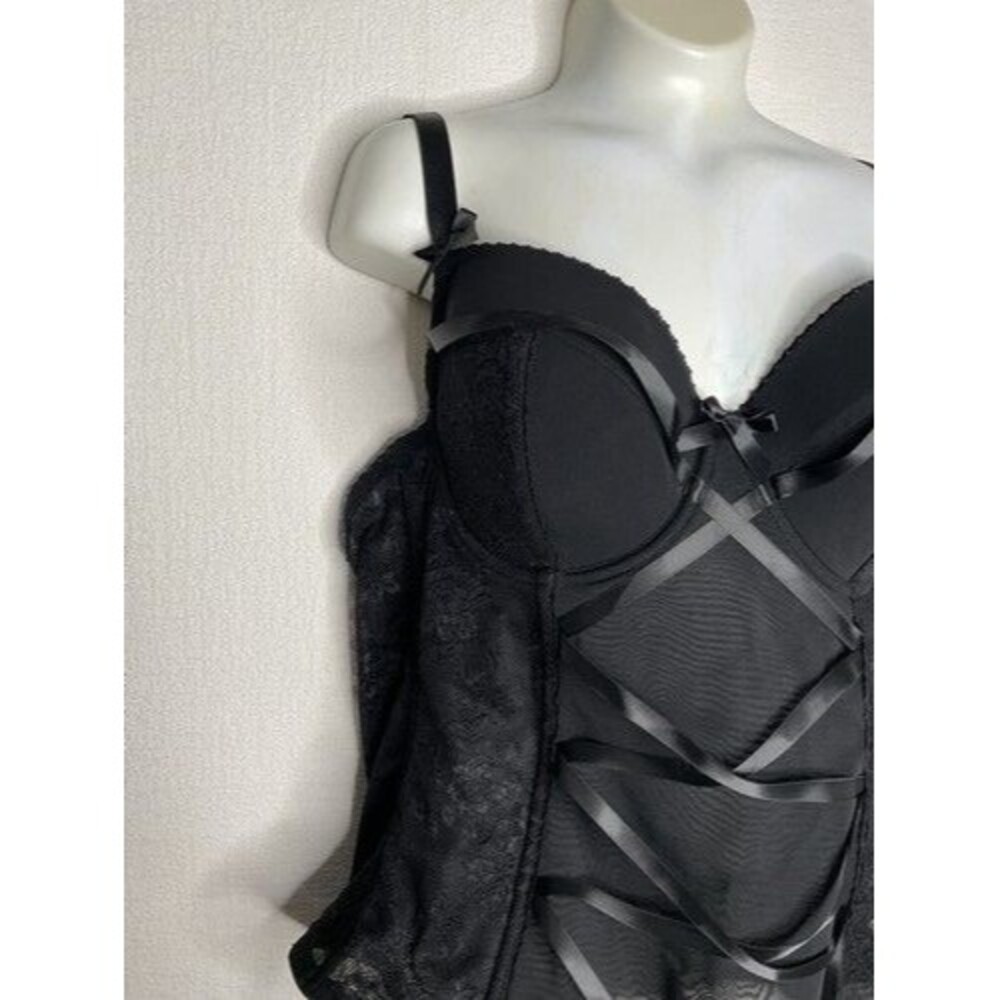 NWT Adore Me Black Bustier Lace Up Corset Lingerie Women Size 40B - Picture 7 of 12